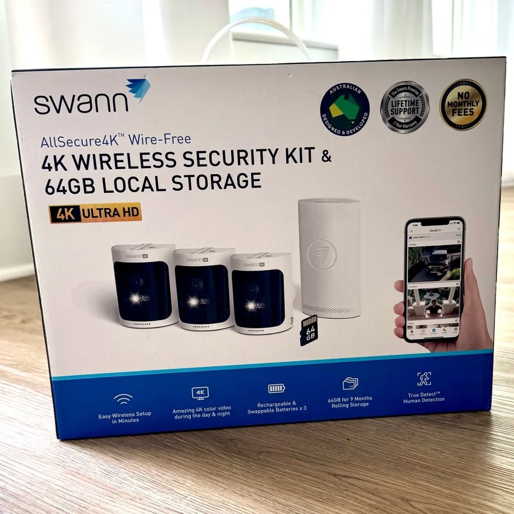 4K Wireless Security Kit with 64GB Local Storage - White